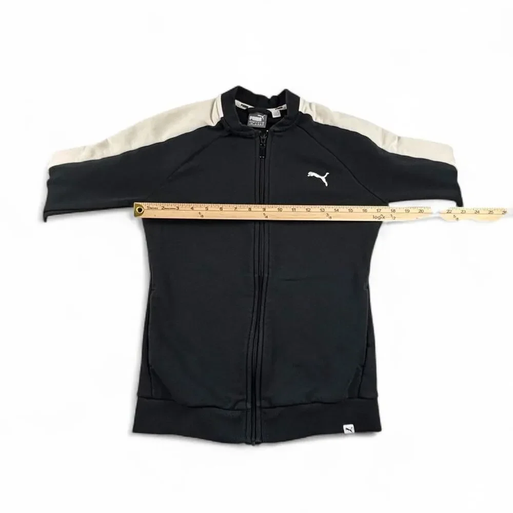 Puma Black White Track Jacket Womens M Full Zip Y2K Athleisure Streetwear